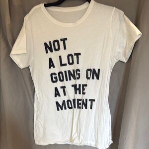 White T-Shirt with Black Text Print